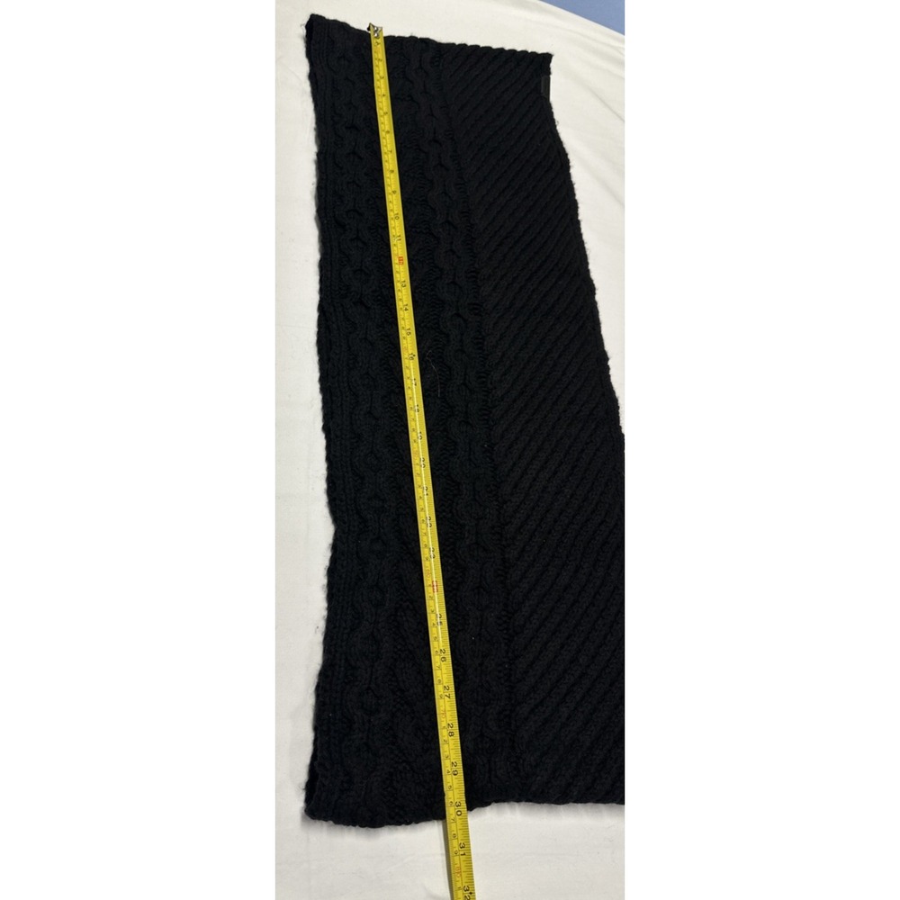 Coach 84061 Women's Cowl Infinity Legacy Aran Cable Knit Scarf Wrap Black Fuzzy - Picture 5 of 6